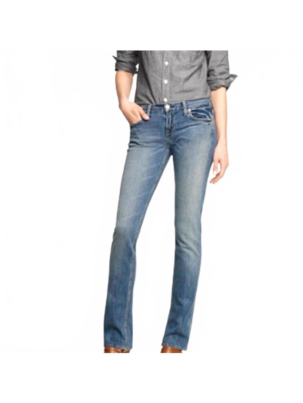 J Crew Matchstick Women's Jeans 27S Lived-In Wash Blue Denim Mid Rise USA Made